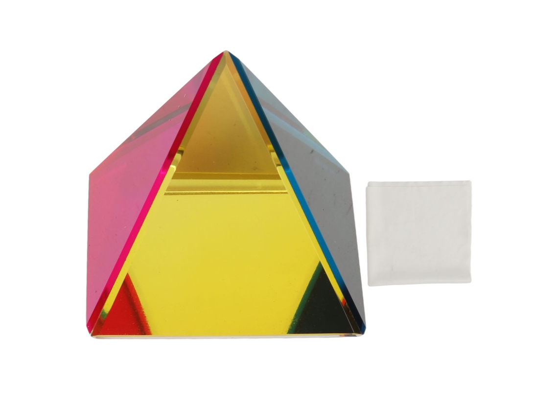Pirâmide De Cristal Irisado Com Arco-íris, Adorno De Escritório Para Fotografia, Meditação E Decoração Residencial, 60mm