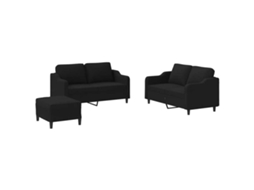 Sofa Set, Sofa Sets Vidaxl Preto Tecido (n/a)