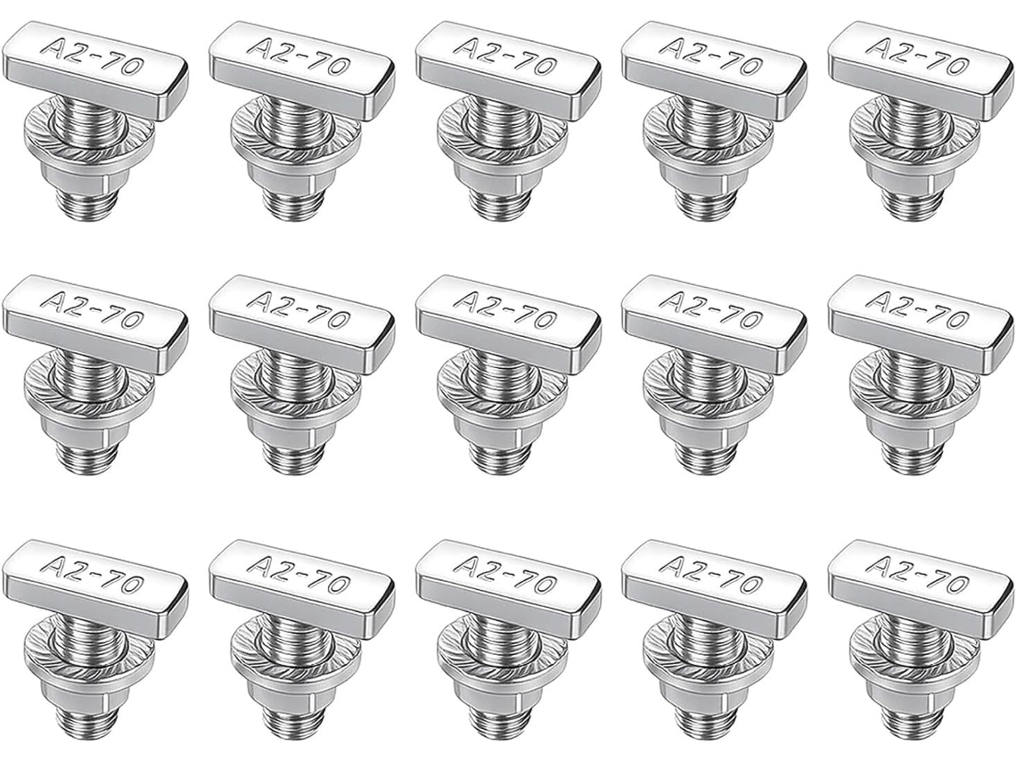 Parafusos T M8 X 20 Com Flanges E Porcas Para Instalação De Painéis Solares E Estruturas De Estufas, 15 Unidades