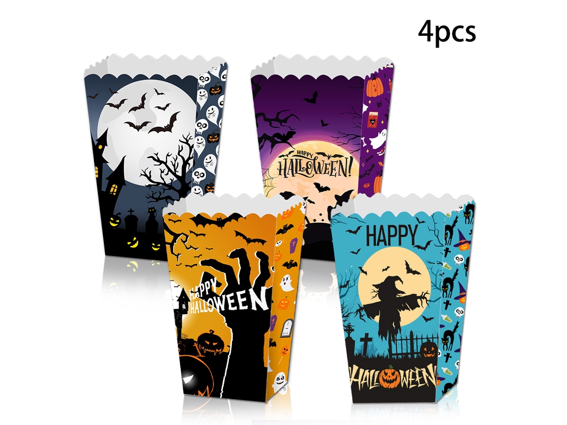 Lurelia Caixa Pipocas Papel Pipoca Halloween Mão Sangrenta Horror 12 Peças/conjunto Estilo 3 3 Conjuntos