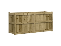 Vaso/floreira de jardim VIDAXL madeira de pinho impregnada (150x50x70 cm)