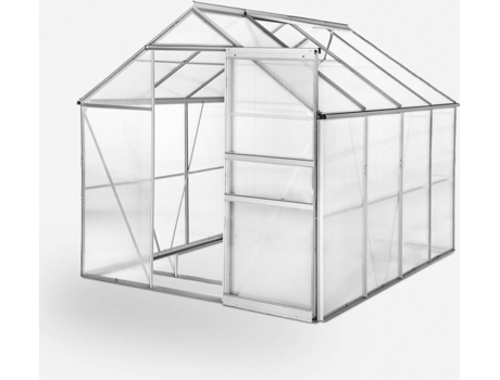 Estufa de Alumínio Policarbonato Porta Janela Jardinagem SOANA GARDEN SHED (183x243x205cm)