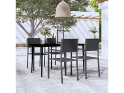 Vidaxl 5 Pcs Conjunto De Jantar Para Jardim Preto
