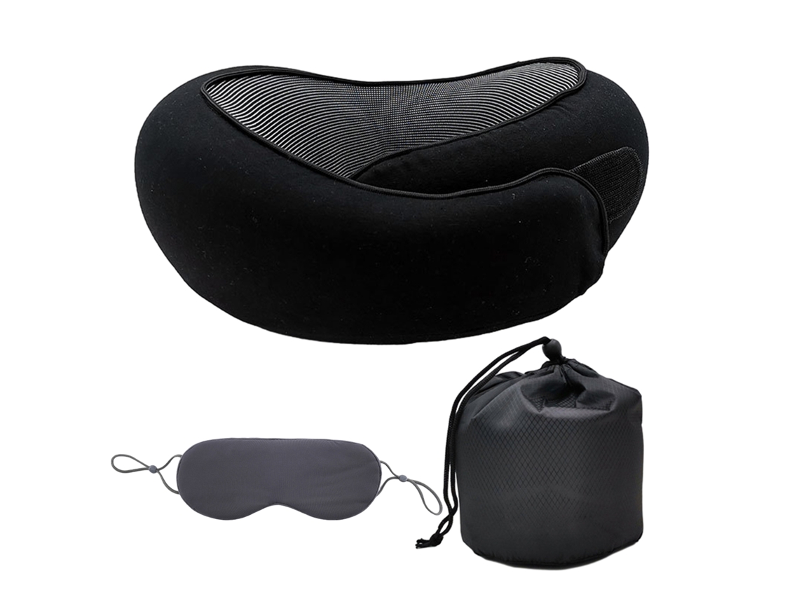 Travesseiro Formato U Com Máscara Dupla Para Os Olhos, Travesseiro Cervical Confortável Para Cochilos