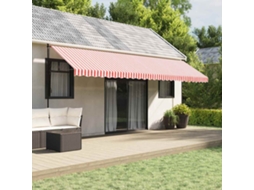 Vidaxl Tecido De Substituição Para Toldo Vermelho E Branco 580x345 Cm Poliéster