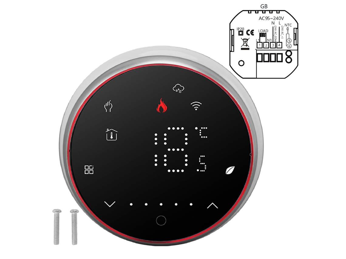 Termostato inteligente não compatível com Fios (compatível com controle por Wi-Fi, voz e aplicativo, com funções programáveis precisas)