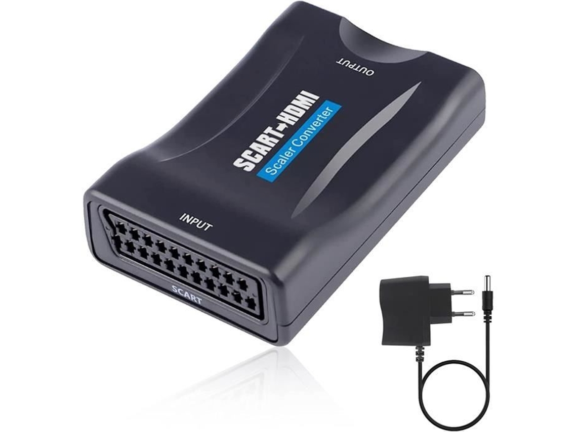Adaptador Scart Hdmi Conversor Scart Para Hdmi Com Fonte De Alimentação Ue Conversor Full Hd 720p-1080p Plug And Play