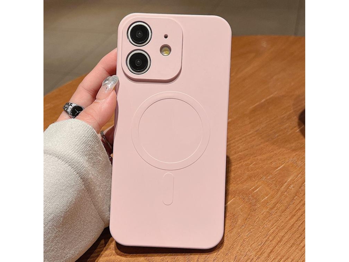 Capa Magsafe Para Iphone 11 - Silicone Líquido Com Cor Sólida | Magnética - Rosa