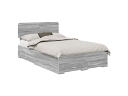 Estrutura da Cama Cinza Sonoma 120x200 cm Madeira Processada MAISON EXCLUSIVE