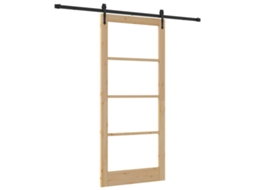 Conjunto 1 Porta Deslizante Vidaxl Castanho Madeira De Pinho Maciça (93 X 211 Cm)