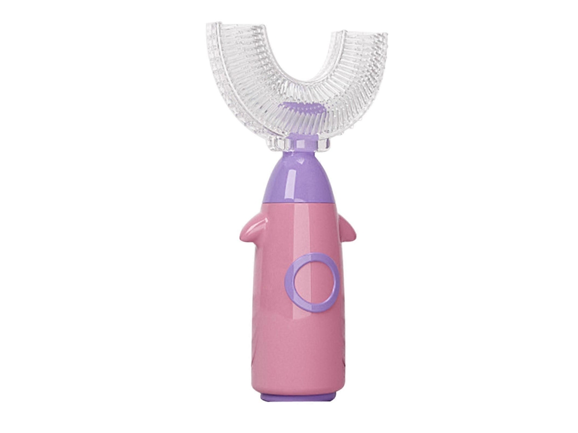 Escova de Dentes Infantil Silicone Macio em Formato U, com Design Desenho Animado e Rotação 360 ​​graus. Ide Al para Limpeza Dental GOKOCO