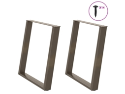 Dining Table Leg, Dining Table Legs Vidaxl Marrom Aço (80 X (72-73) Cm)