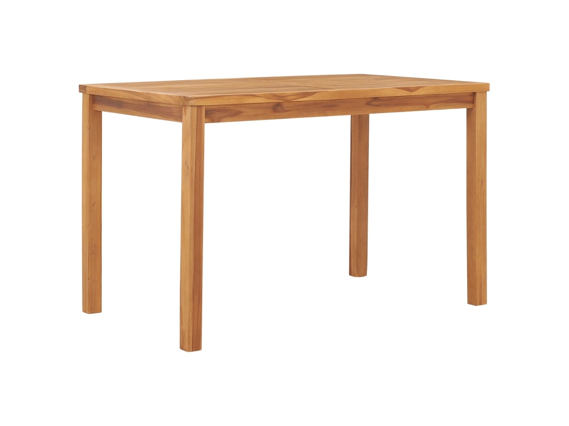 vidaXL Mesa de jantar para jardim 120x70x77 cm madeira teca maciça