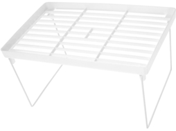 Organizador De Mesa Dobrável Abaodam, Em Plástico Branco, Que Economiza Espaço, Com Bordas Elevadas