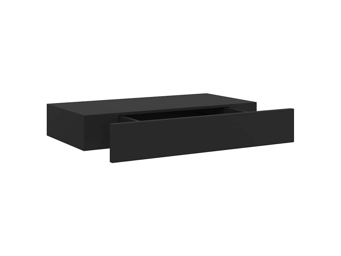 Wall Mounted Shelf, Wall Mounted Shelves Vidaxl Preto Mdf (48 X 25 X 8 Cm)