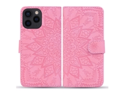 Capa Em Couro Pu, Para Apple Iphone 16 Pro Max, Rosa
