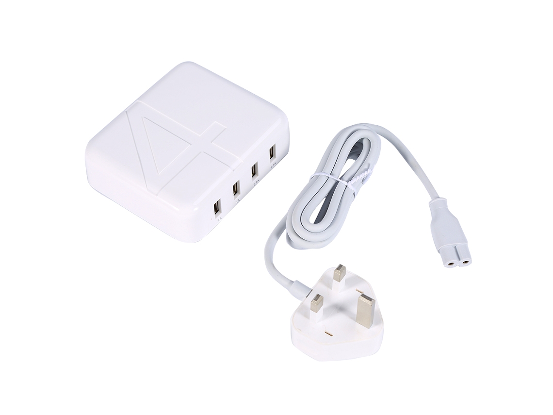 Carregador Doméstico LAXISCREED 4 portas Usb Compatível com Plug Uk
