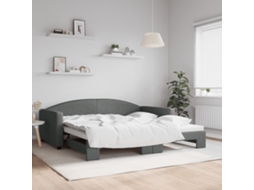 Vidaxl Sofá-cama Com Gavetão 100x200 Cm Tecido Cinzento-escuro