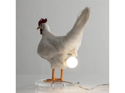 Lámpara De Mesa De Ovo De Galinha Taxidermia Resina Lámpara Nocturna Arte Raro Estilo Campo