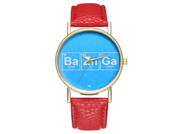 Reloj De Cuarzo Unisex Con Correa De Cuero Pu Simple Regalo De Cumpleaños T85-a (rojo)