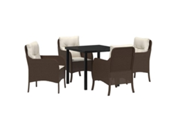Maison Exclusive - Conjunto De Jantar Para Jardim 5 Pcs Castanho Vime Pe