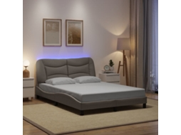 Vidaxl Estrutura De Cama Com Led Sem Colchão Hvar 120x200 Cm Tecido