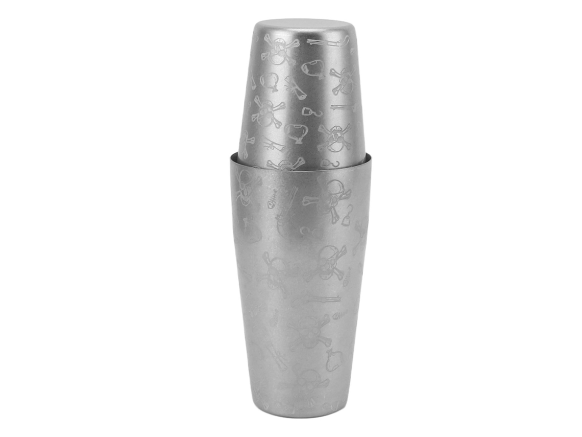 Eyf coqueteleira Boston de Aço Inox 304 para Bar Bartender com Padrão de Caveira