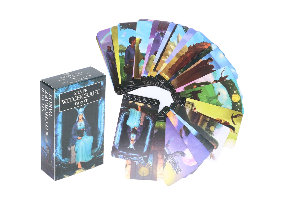 Mali baralho de Tarot Silver Witchcraft 78 Cartas de Adivinhação Papel Revestido