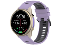Bracelete para Garmin Forerunner 970 em Silicone bicolor com fivela de aço roxo + preto