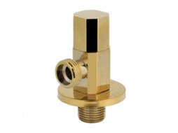 Válvula Ângulo Dourado Latão para Banheiro Controle Água Torneira 1/2" Resistente Oxidação