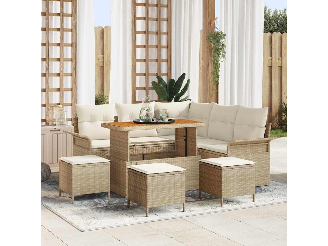 Vidaxl Conjunto De Sofá De Jardim 9 Unid. 8-número De Lugares