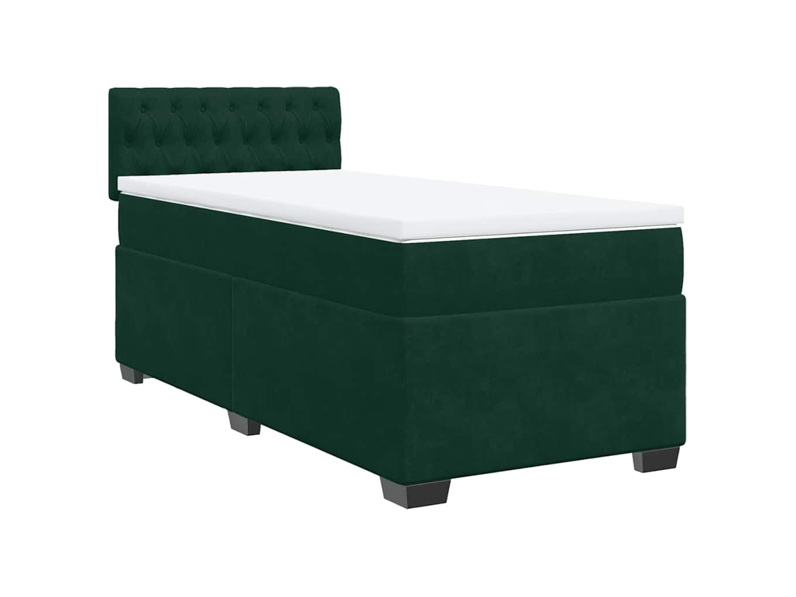 Cama com Molas/colchão 80x200 Cm Veludo Verde escuro MAISON EXCLUSIVE