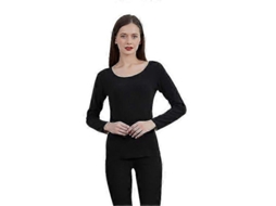 Tecido Térmico Leve Merino com Elasticidade 4 Vias, Absorve Umidade e Armazena Calor por Longo Tempo, Ideal para Temperaturas de 0 15°c Preto