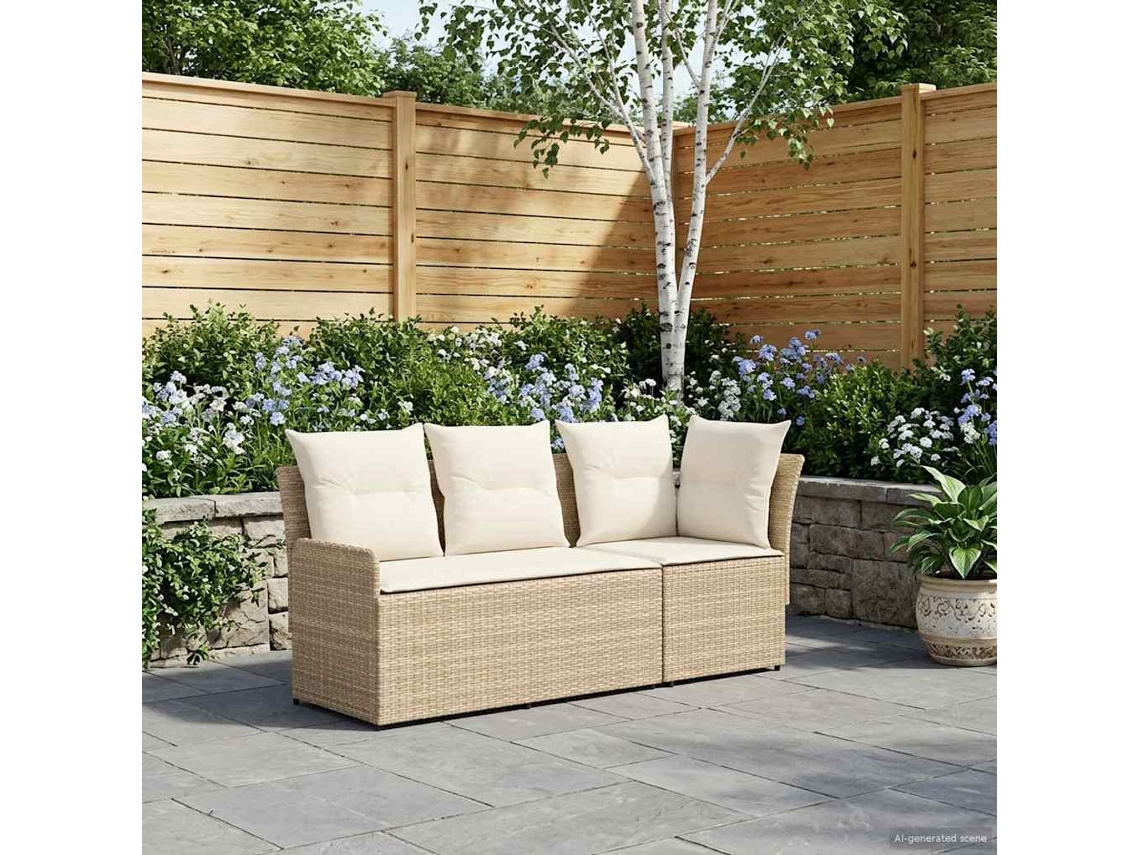 Vidaxl 2 Unid. Sofá De Braços Para Jardim Com Sofá De Canto