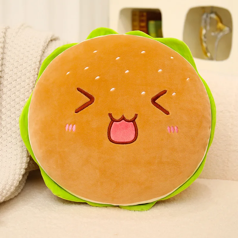 (feliz 40cm) Almofada De Pelúcia Hambúrguer Kawaii Presente De Natal