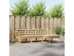 Vidaxl Conjunto De Sofás Para Exterior 4 Unid. Branco E Bege Poliéster