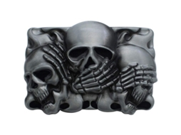 2026-clavo De Cinturón Craneo Cowboy Punk Rock Plata Negro Para Hombre Y Mujer