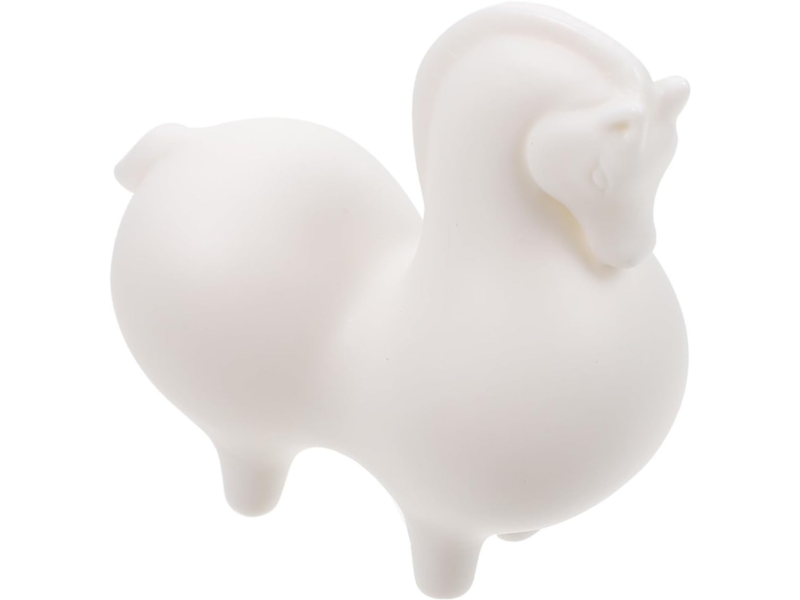 Conjunto Forma Cavalo Cerâmica Branca Estar Acabamento Elegante Ornamento Decorativo Mesa Sala Chá GOKOCO