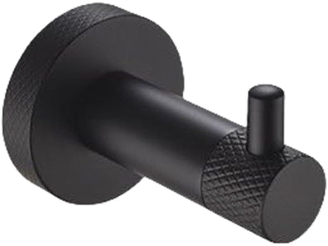 Conjunto De Acessórios Para Banheiro Com Suporte Parede Em Aço Inoxidável Preto Toalha, Papel Higiênico, Roupão E Escova