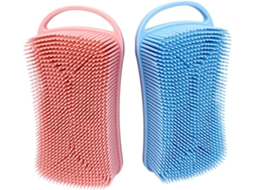 Conjunto De 2 Escovas Silicone Para Banho Vicasky Com Gancho Dupla Face Ducha E Esfoliação Corporal