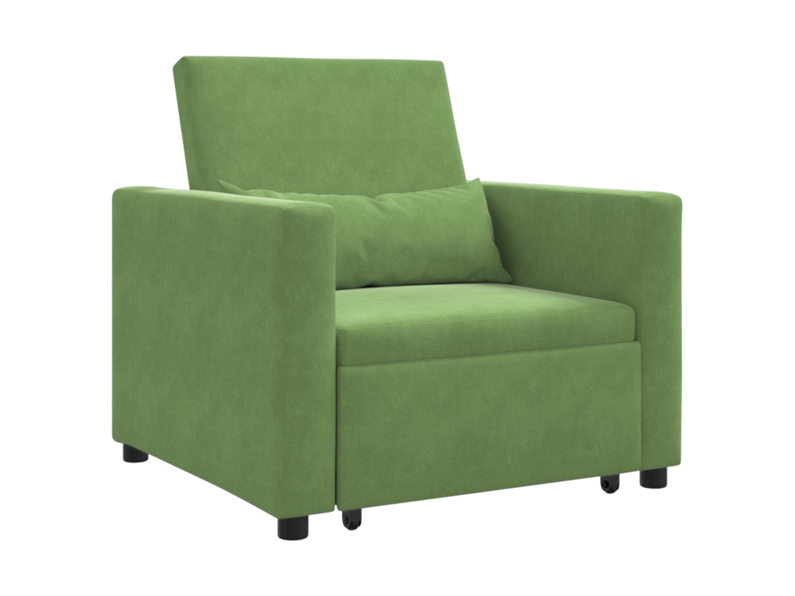 Conjunto 1 Sofá Conversível Vidaxl Verde Veludo (90 X 165 X 87 Cm)