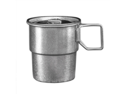 Copo de Camping de Titânio 300ml com Alça Plegável