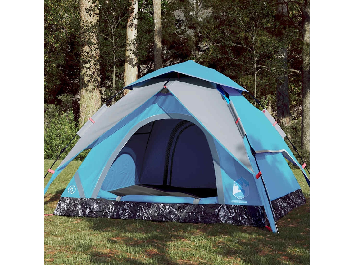 Tenda De Campismo Cúpula Para 4 Pessoas Libertação Rápida Azul
