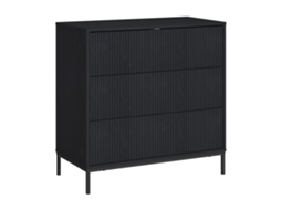 Cómoda Nykapin Com 3 Gavetas 80x80x40 Cm Preto en.casa