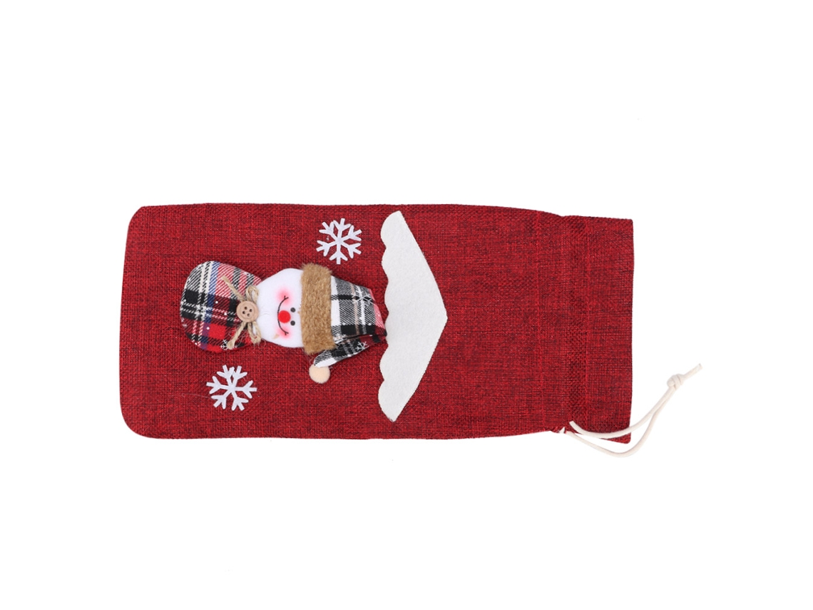 Laxiscreed Saco De Natal Para Garrafa De Vinho Com Boneco De Neve Vermelho – Decoração Festiva