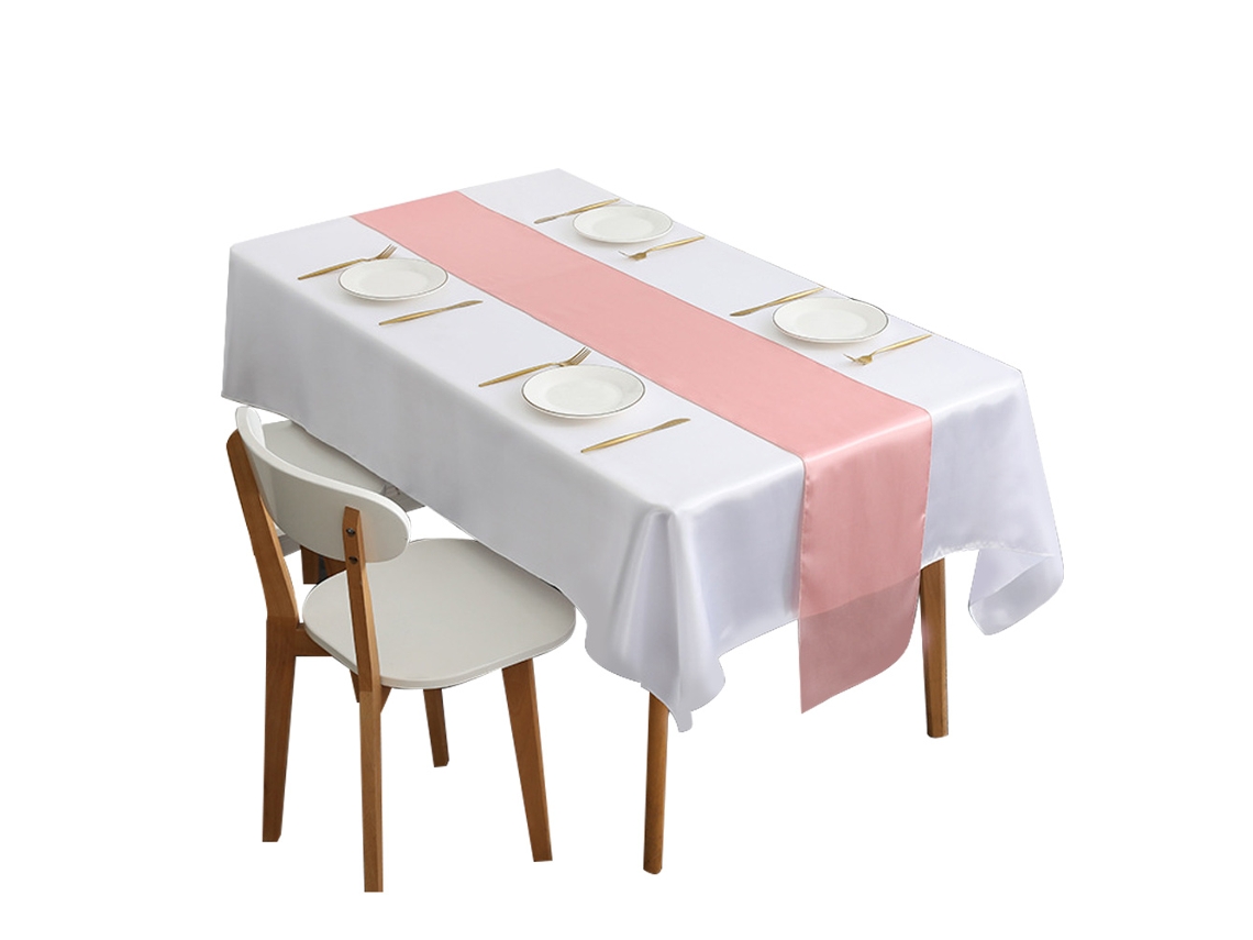 Pacote com 10 12 X 108 Polegadas Corredor de Mesa de Cetim para Decorações Retangulares e de Mesa Redonda Ouro Rosa