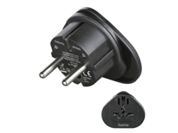 Adaptador De Viagem Universal Tipo E/f Mundo, Ue Preto