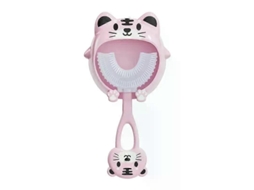 Escova de Dentes Infantil em Formato U com Desenho Animal, para Bebês Limpeza Bucal 360 Graus e Mordedor Silicone. GOKOCO