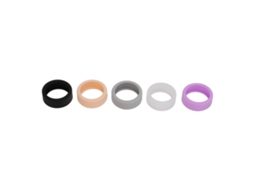 5pcs Capa De Anel Inteligente Silicone Elástico Anti-arranhões Amigável À Pele Para Tamanhos 6-10 Preto Branco Cinza Rosa Roxo