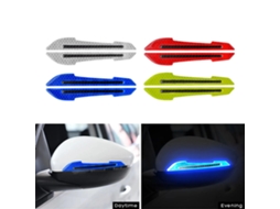 Verde-2 Peças 3d Tiras Reflectoras Para Pára-choques De Automóvel Autocolantes Para Espelho Retrovisor De Automóvel Autocolantes Reflectores De Segura